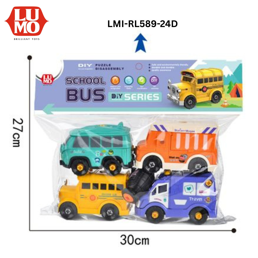 4 PCS DIY SCHOOL BUS