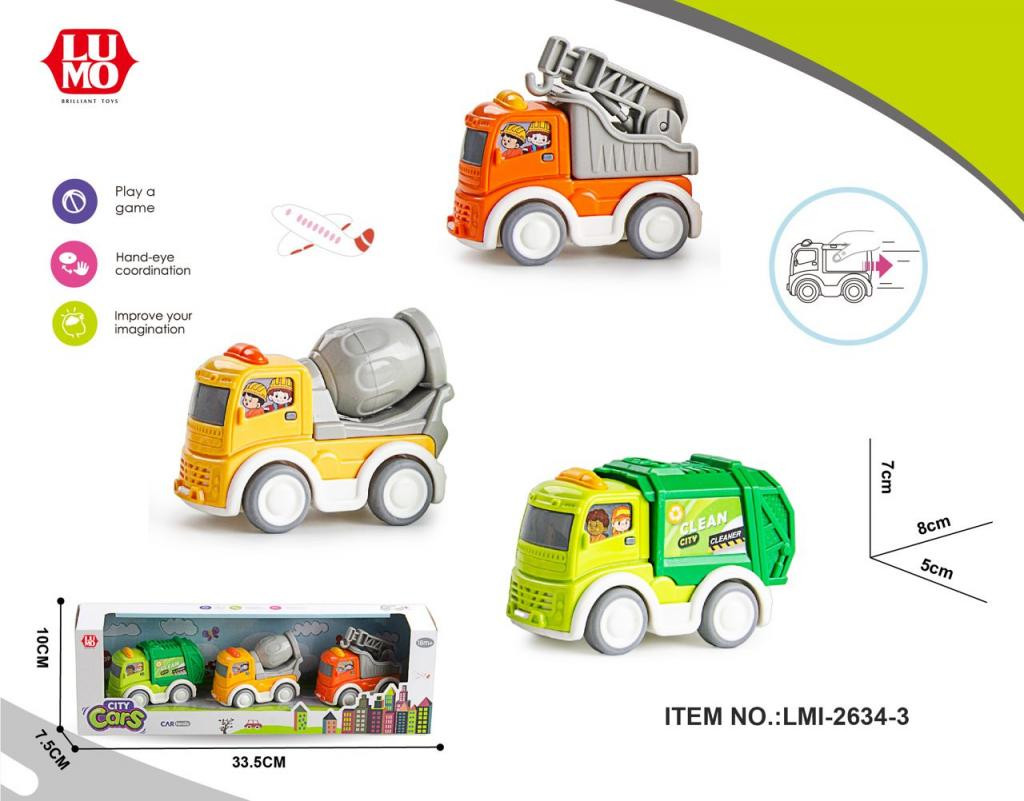 3 PCS BOX CITY CAR SET