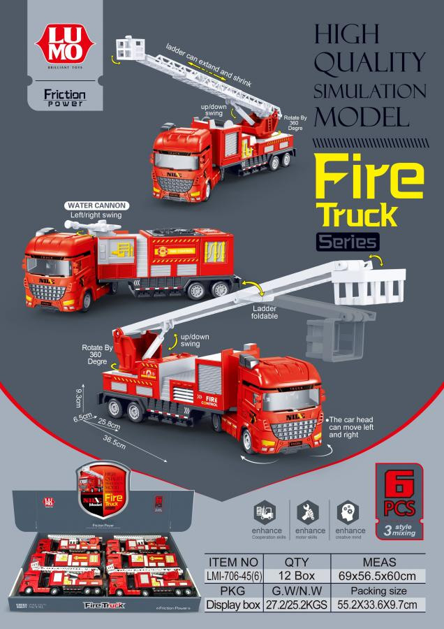 FRI FIRETRUCK 6PCS BOX PKG