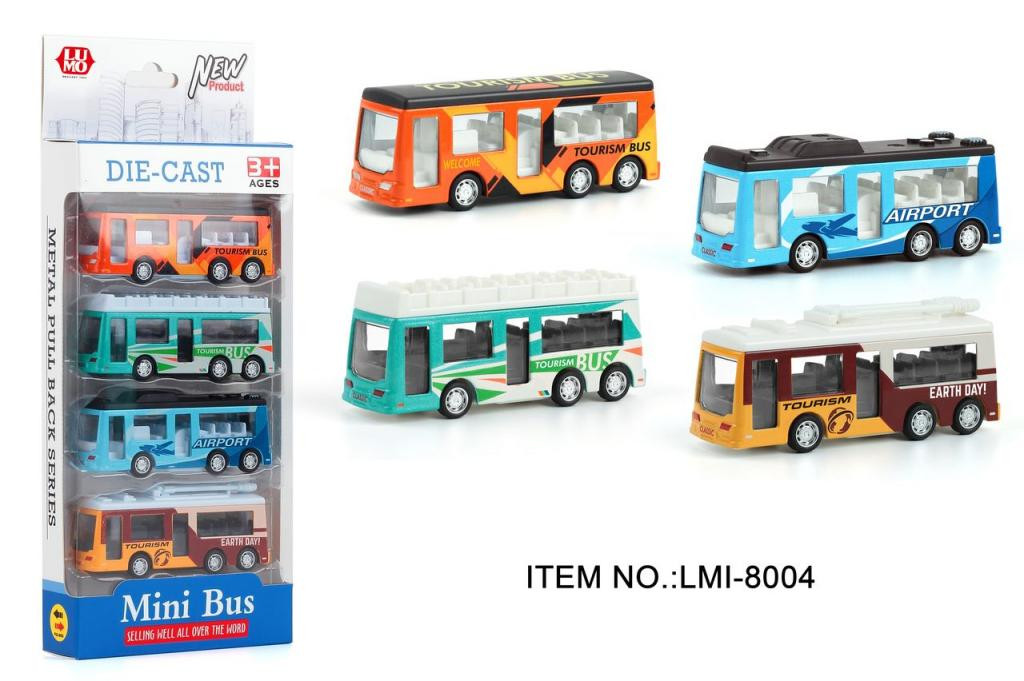 4 PCS MIX MINI METAL BUS