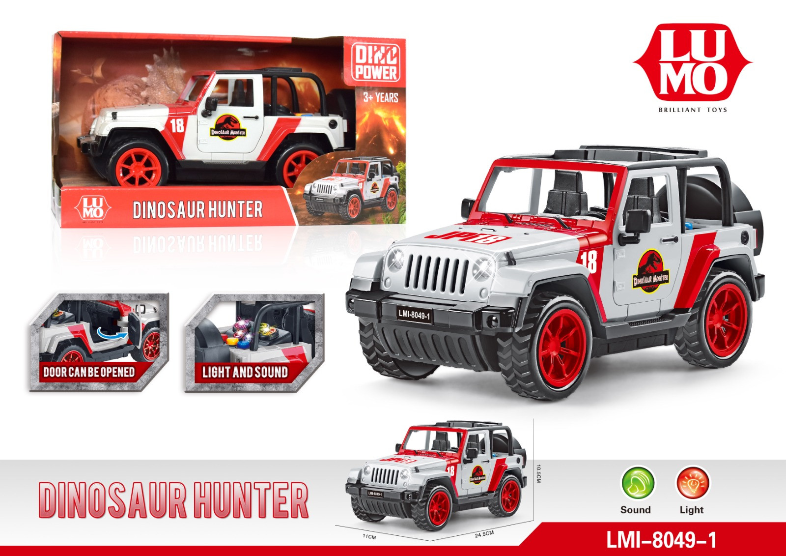 FRI DINO HUNTER JEEP WITH LIGHT MUSIC