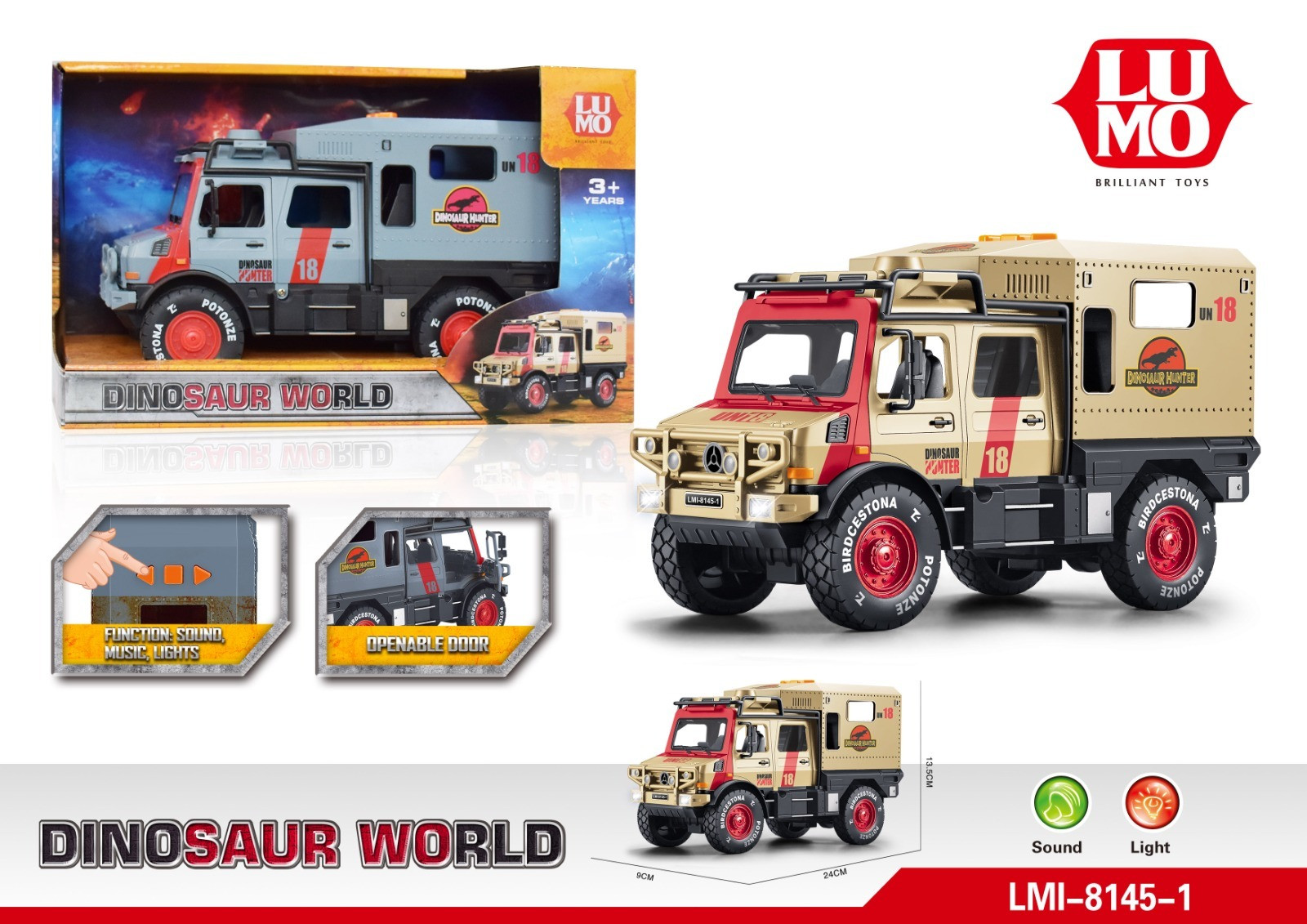 FRI DINO HUNTER VAN WITH LIGHT MUSIC