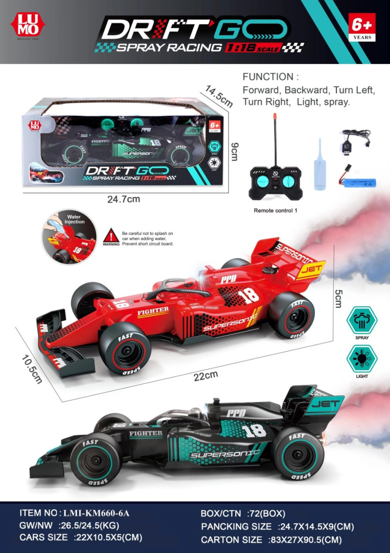 R/C F1 RACING CAR WITH SMOKE