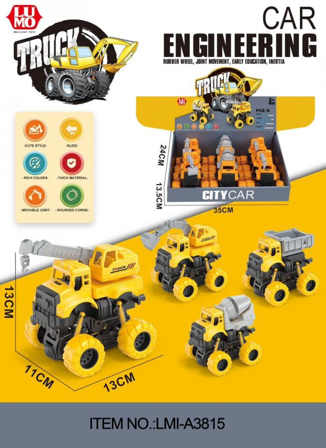 FRI CONSTUCTION TRUCKS MIX MODEL 6 PCS BOX PKG